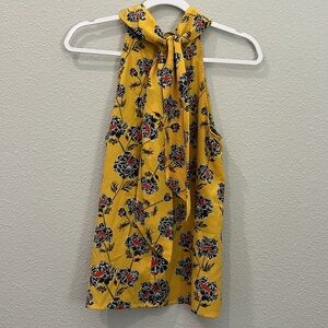 Banana Republic Print Bow Neck Halter Top